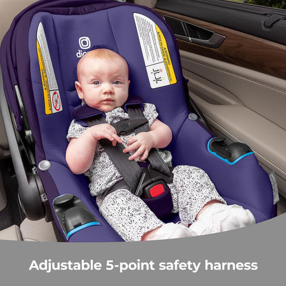 Diono LiteClik30 RXT SafePlus Infant Car Seat and Base, Rear-Facing for Infants 4-30lbs, SafePlus Engineering, with Infant Insert, UPF 50+ Sunshade
