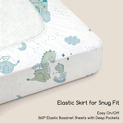 Bedside Sleeper Bassinet Fitted Sheets 20 x 33, 3 Pack Baby Delight Beside Me Dreamer,Babybond,Jimglo,koola,cowiewie,fodoss, Dream On Me Baby Square Bassinet, Pink Animal