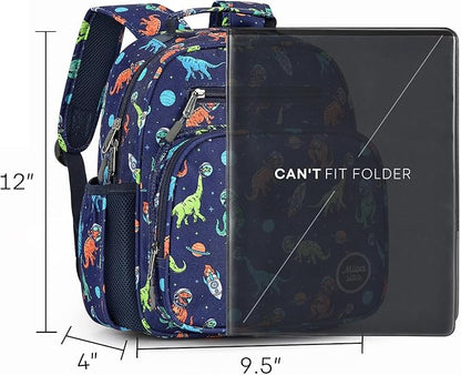 mibasies Toddler Backpack for Boys 2-4: Preschool Kindergarten Backpack - Cute Kids Backpacks for Boys - Dinosaur Blue