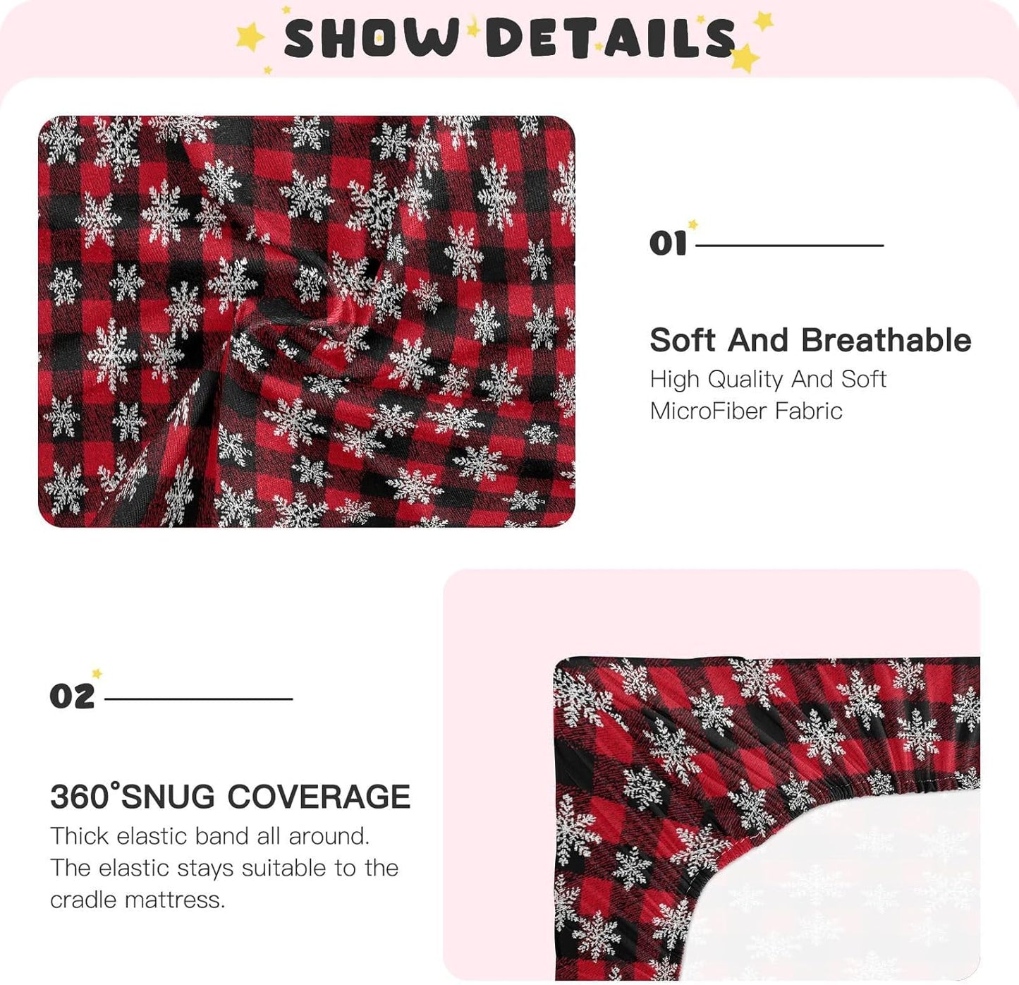 Baby Crib Sheet Cute Goose Flowers Crib Mattress for Boys and Girls Playard Sheet Soft Breathable Fitted Baby Mattress Cover 52x28in