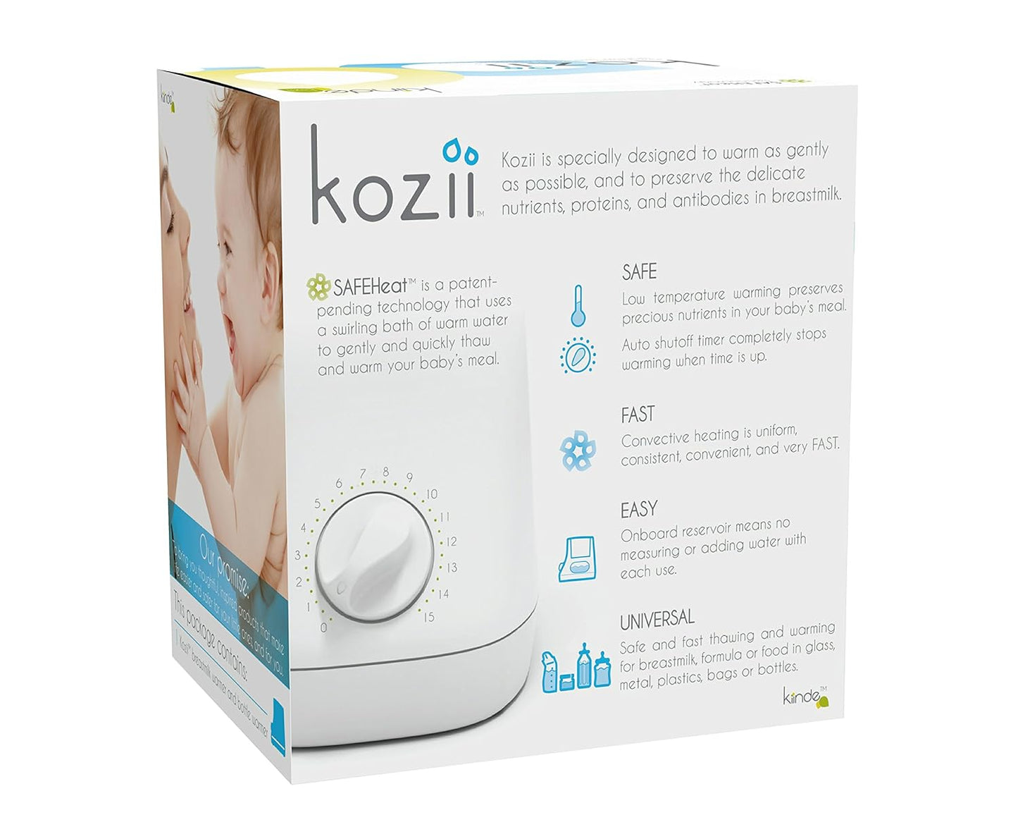 Kiinde Kozii Baby Bottle Warmer and Breast Milk Warmer for Warming Breast Milk, Infant Formula and Baby Food