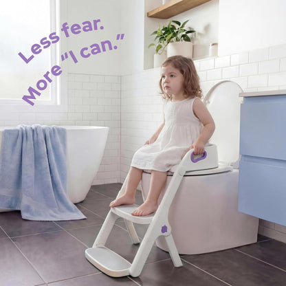 lalalark Potty Training Seat, 2-in-1 Toddler Toilet Seat with Steps, Upgrade Potty Step Stool for Toddler with Anti-Slip Pad Step Stool, Extended Splash Guard, Foldable Potty Ladder Boys Girls, Green