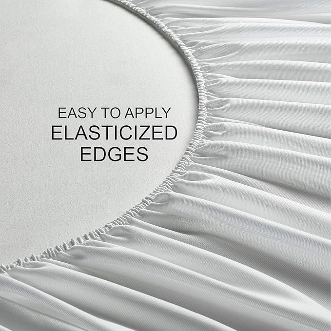 Full Mattress Protector by PURE BAMBOO, Waterproof - Viscose Derived from Bamboo, Breathable, Noiseless Mattress Cover Protects Against Moisture, Spills, Stains (Full)