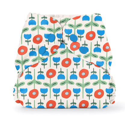 Esembly Cloth Diaper Cover - Reusable Swim Diaper, Waterproof, Breathable - Adjustable Outer Layer Over Absorbent Inner for Blowout Protection - Sea Glass, Size 2 (18-35lbs)