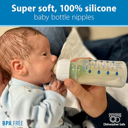 Dr. Brown's Ultra-Preemie Narrow Baby Bottle Nipple, Specialty Extra Slow Flow Rate, 100% Silicone, BPA Free, 0m+, 6 Pack