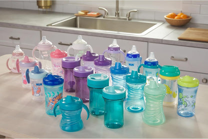 NUK First Choice Large Learner Cup 2.0, 10 oz. Sippy Cup with Handles, Spill Proof, Leak Proof Soft Straw Cup, 2-Pack