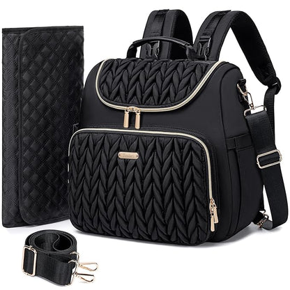 Tealari 4 in 1 Convertible Diaper Bag Backpack,Waterproof Baby Diaper Bag with Changing Pad,Converts into Baby Tote Bag,Diaper Backpack,Stroller Bag and Crossbody Diaper Bag