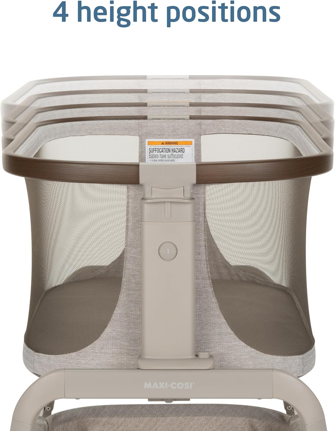 Maxi-Cosi Iora Baby Bassinets Bedside Sleeper, Portable Bassinet, Infant Bedside Sleeper Crib, Height Adjustable, Breathable Mesh, Large Storage Basket, Truffle