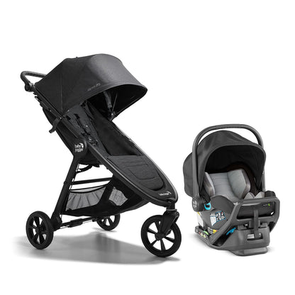 Baby Jogger City Mini GT3 All Terrain Baby Stroller with Forever Air Rubber Tires, All Wheel Suspension, Lightweight Stroller with Magnetic Buckle, No-Rethread Harness, and Foot Brake, Frosted Ivory
