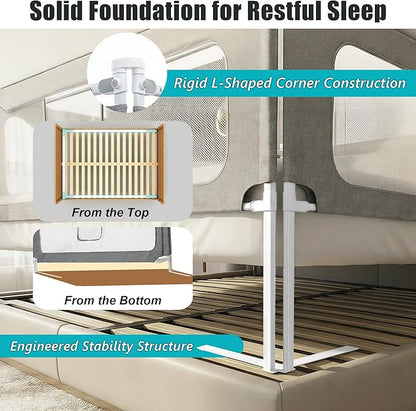 Twin Size Baby Bed Rail Guard – Extra Tall Safety Bedside Rail with Headboard Rod for Toddlers, Adjustable No-Gap Design, 3 Panels (2×74.8″ + 1×39.3″), Gray & Light Blue