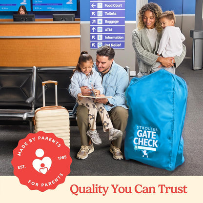 J.L. Childress Gate Check Bag for Single & Some Double Strollers - Travel Bag for Airplane, Fits Most Standard Baby Strollers, Airport Accessories for Gate Check, Flying Essentials - Red