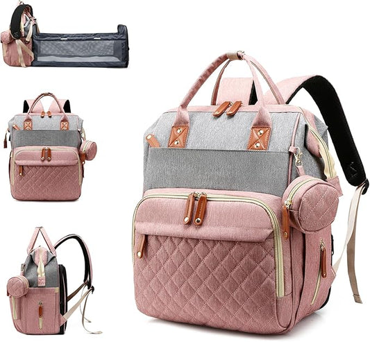 Diaper Bag Backpack with Changing Station, Waterproof Large Capacity, Baby Bag for Mom & Dad, 18 Pockets+USB Port, Foldable Changing Pad, Travel Backpack for Newborn Essentials, Baby Gift