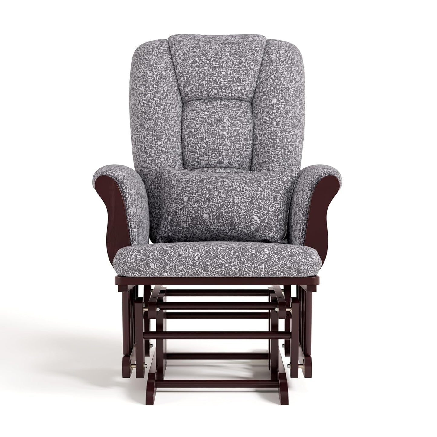Storkcraft Tuscany Glider with Ottoman (Black/Gray) — GREENGUARD Gold Certified, Bonus Lumbar Cushion Included, Solid Wood Base, Smooth Motion, Award-Winning Nursery Rocking Chair, Glider and Ottoman