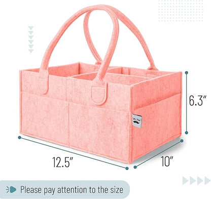 Mr. Pen- Baby Diaper Caddy Organizer, Pink, Baby Caddy Organizer with Handle, Compact Size, Collapsible & Portable