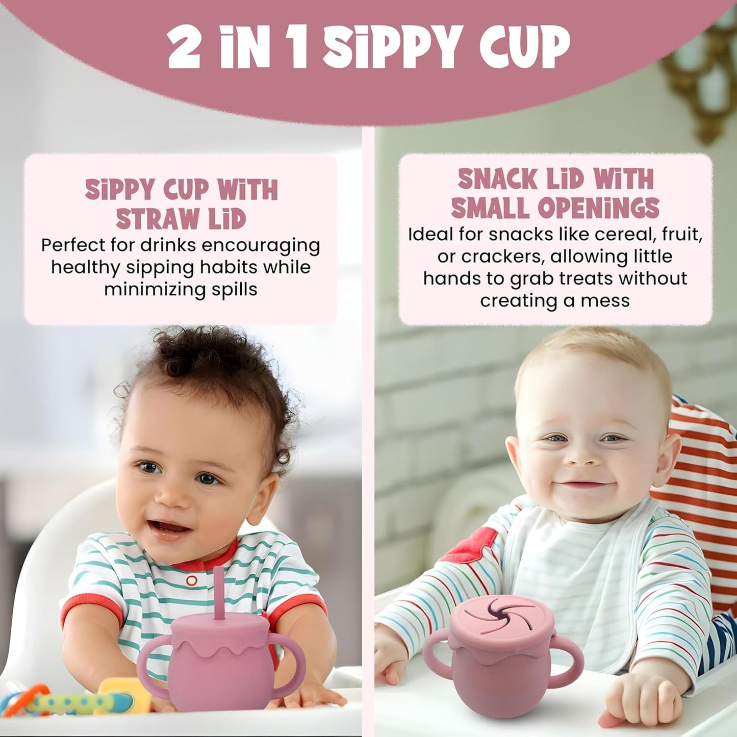 Baby Feeding Essentials, Baby Led Weaning Supplies, Silicone Baby Feeding Set, with Baby Spoon, Fork, Baby Bib, Sippy Cup, Suction Plate, Suction Bowl, Baby Eating Essentials, 6+ Months (Beige)