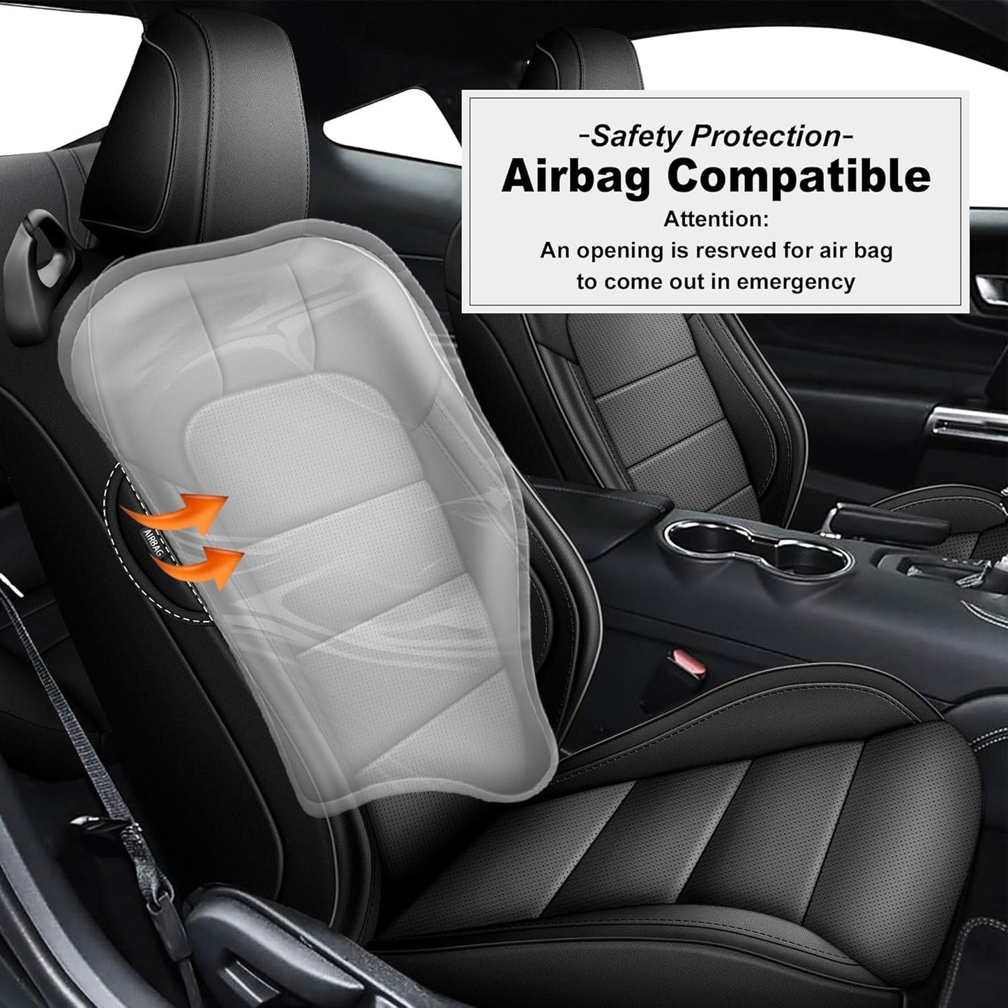 AOMSAZTO Seat Covers for Ford Mustang Coupe 2015 2016 2017 2018 2019 2020 2021 2022 2023 2024 2025 2026, Custom Fit Full Set Faux Leather (New Red)