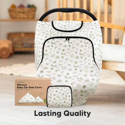 KeaBabies Winter Car Seat Cover Baby, Newborn - Universal Fit Infant Carseat Covers Baby Girl, Boy, Breathable, Lightweight Blanket, Easy to Use Stroller Canopy, Rain, Wind, Sun Shade (Laurel)