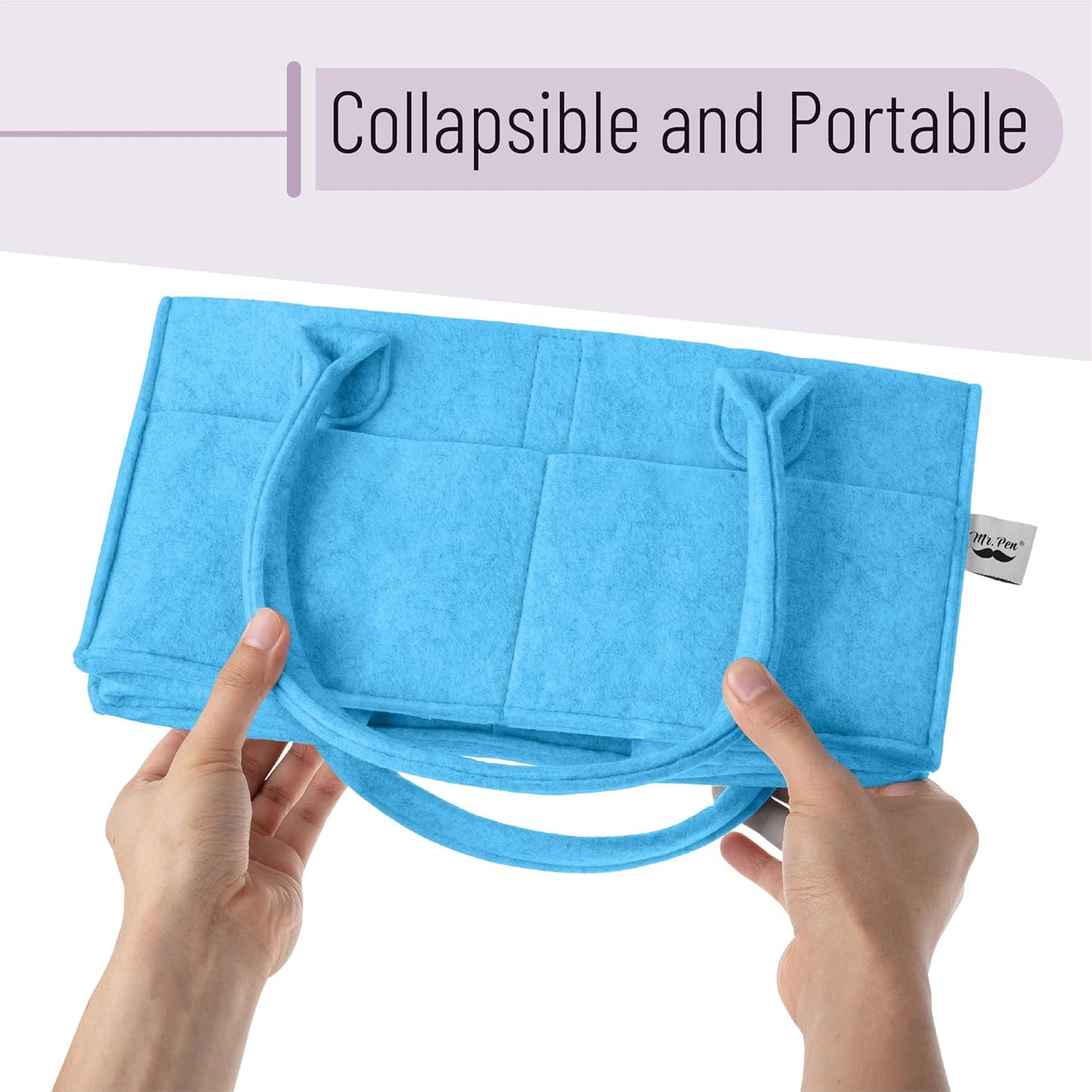 Mr. Pen- Baby Diaper Caddy Organizer, Gray, Medium, Nursery Storage Bin and Car Organizer for Diapers and Baby Wipes
