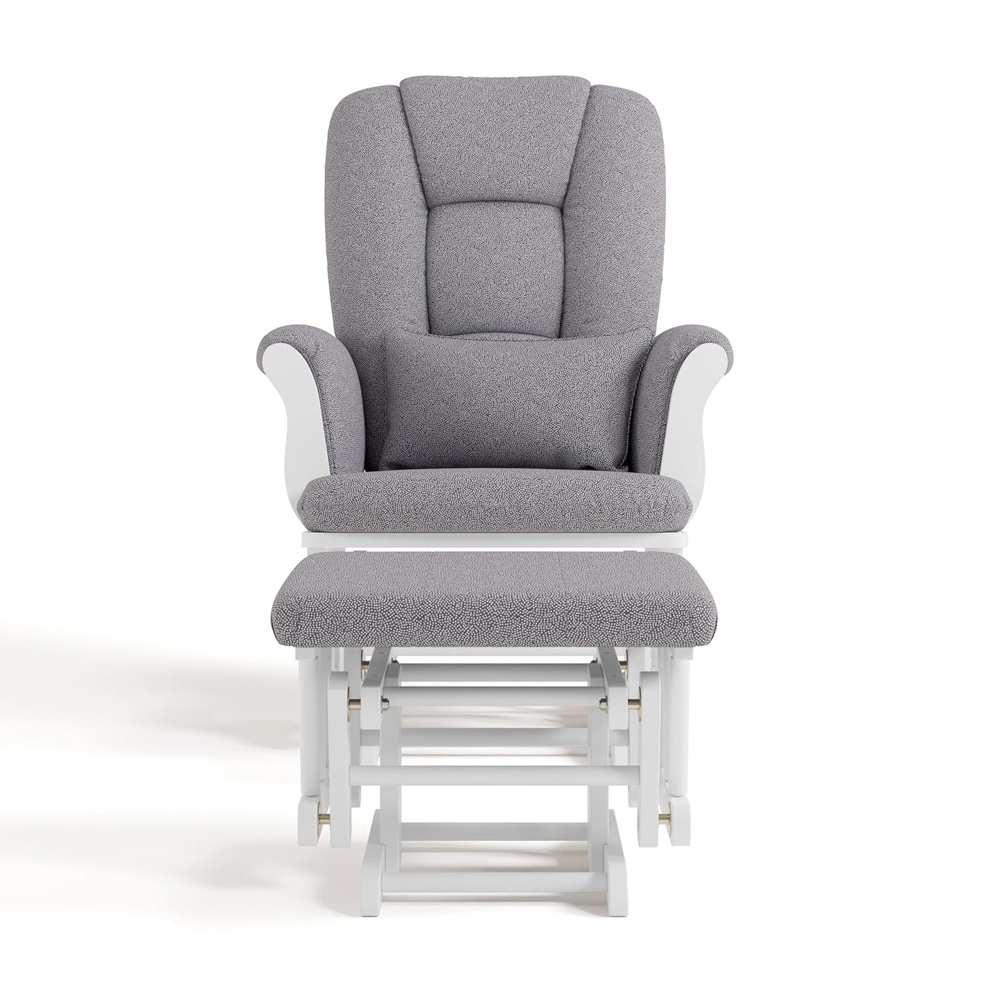 Storkcraft Tuscany Glider with Ottoman (Black/Gray) — GREENGUARD Gold Certified, Bonus Lumbar Cushion Included, Solid Wood Base, Smooth Motion, Award-Winning Nursery Rocking Chair, Glider and Ottoman