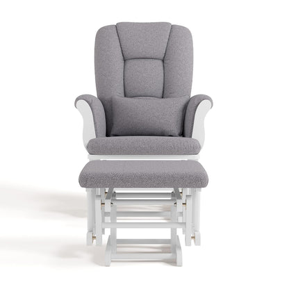 Storkcraft Tuscany Glider with Ottoman (Black/Gray) — GREENGUARD Gold Certified, Bonus Lumbar Cushion Included, Solid Wood Base, Smooth Motion, Award-Winning Nursery Rocking Chair, Glider and Ottoman