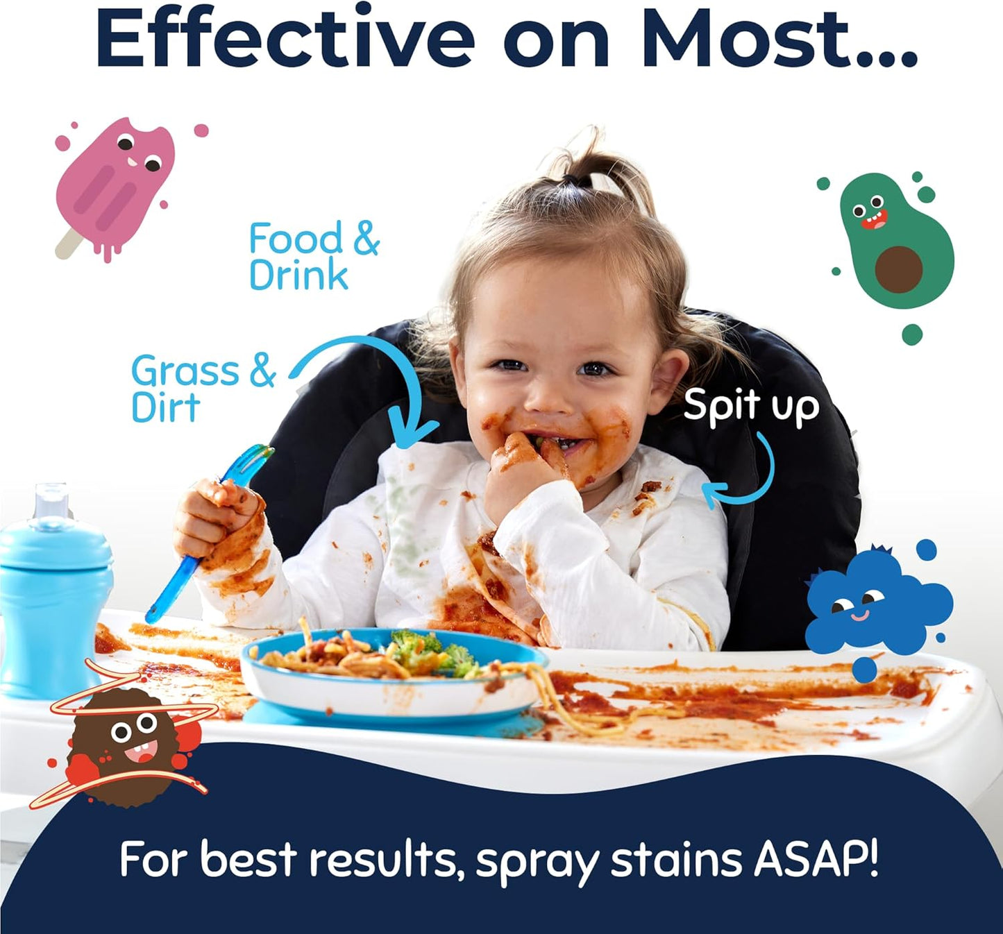 Miss Mouth's Messy Eater Stain Treater Spray - 4oz Stain Remover - Newborn & Baby Essentials - No Dry Cleaning Food, Grease, Coffee Off Laundry, Underwear, Fabric