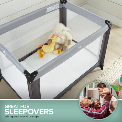 Foldable Travel Pack n Play Mattress Pad with Bag, Waterproof Portable Mini Crib Mattresses, Baby Bed Playpen Memory Foam Topper, Playard Pen Accessories, Traveling Case Included