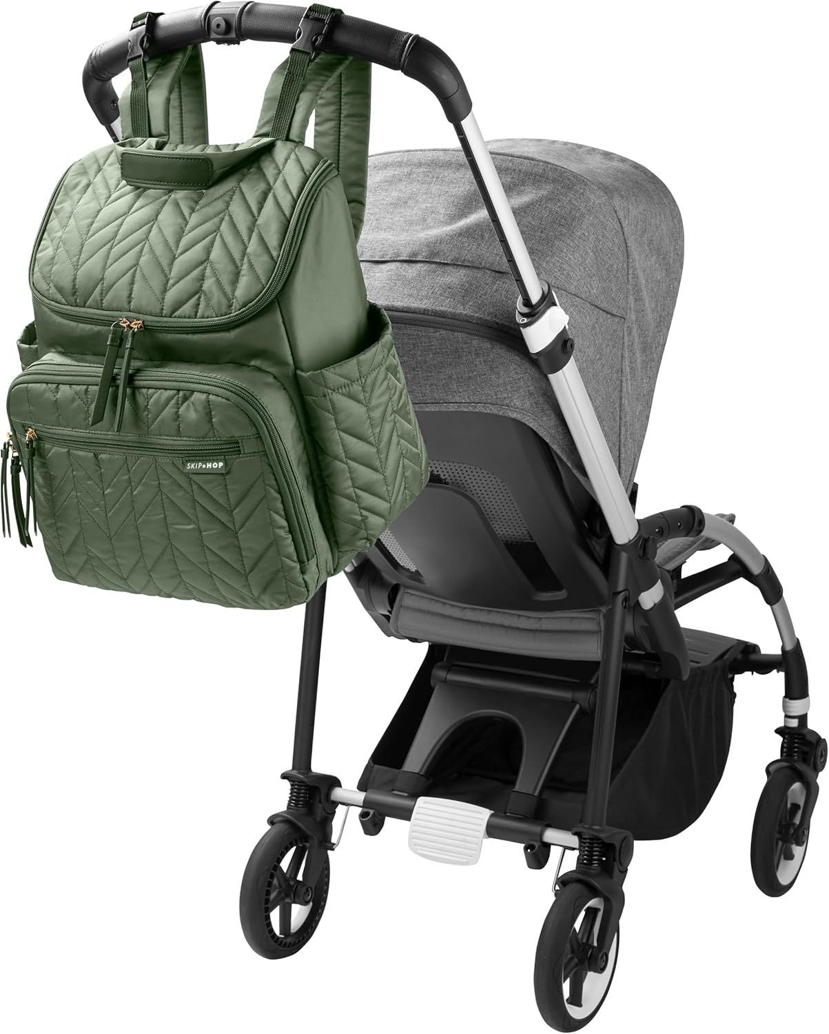 Skip Hop Diaper Bag Backpack: Forma, Multi-Function Baby Travel Bag with Changing Pad & Stroller Attachment, Jet Black