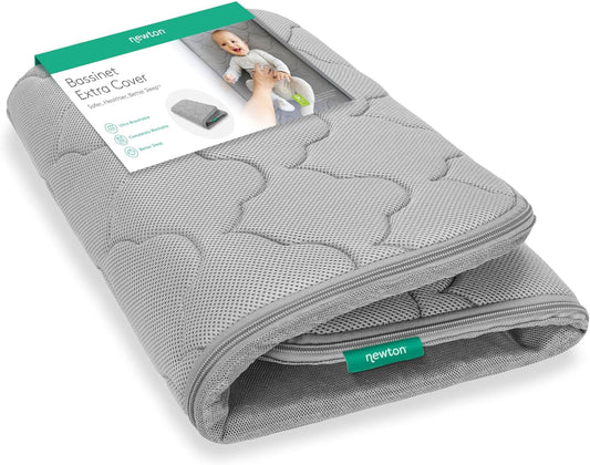 Newton Baby Extra Bassinet Cover, Breathable Safety, Removable Dual-Layer Cover, Completely Washable, Non-Toxic Cotton, Sandstone (Cover ONLY) Compatible ONLY with Newton BASSINETS