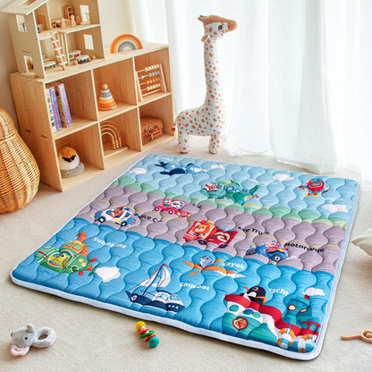 Baby Play Mat, 50x50 Playpen Mat with Super Soft Touch, Activity Mats with Upgraded Anti-Slip Bottom, Machine Washable Crawling Mats for Floor & Picnic (Animal Alphabets)
