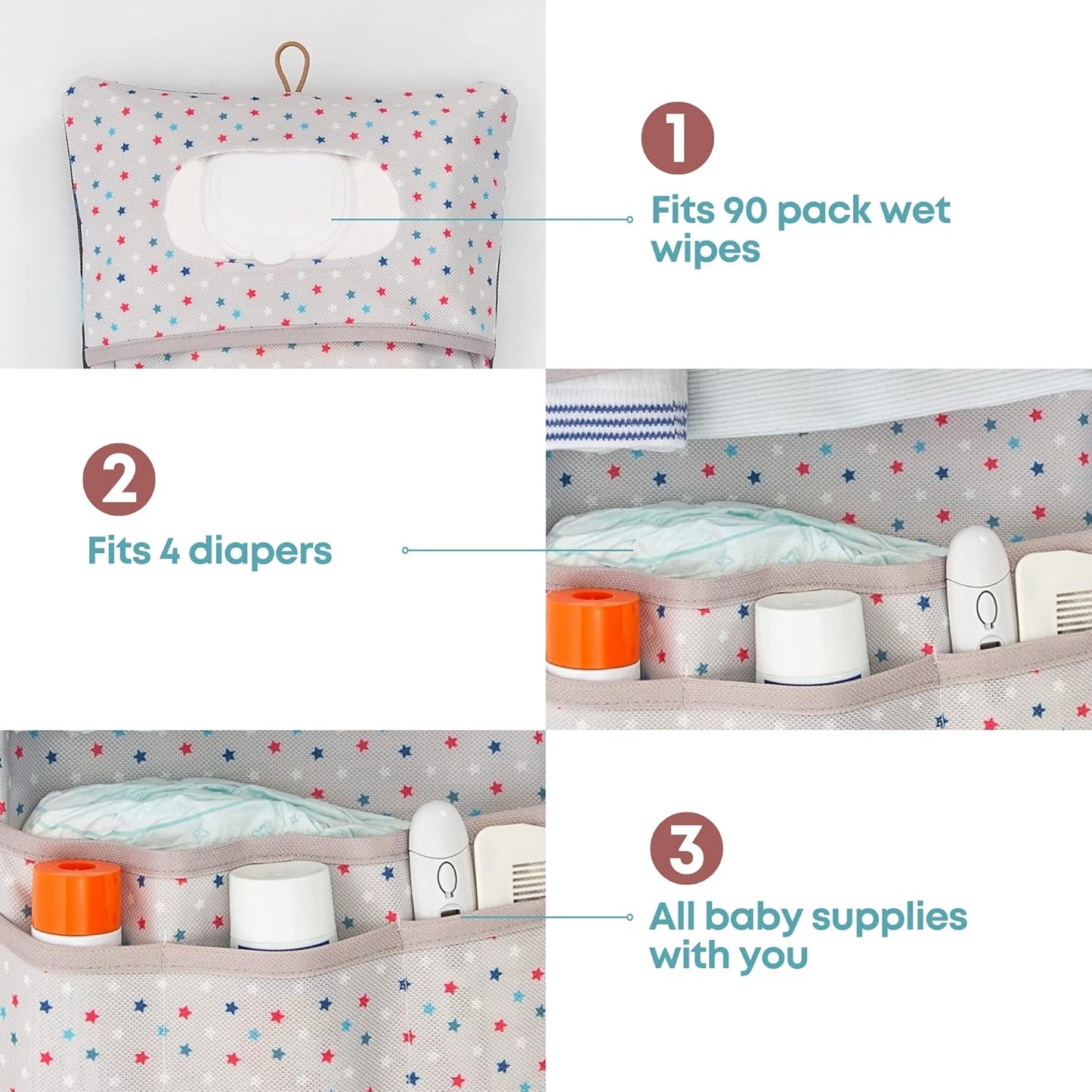 HAMUR Baby Diaper Bag Organizer – Travel-Friendly, Compact & Foldable | Stroller Pouch for Newborn Essentials – Must-Have for Boys & Girls (Leaves)