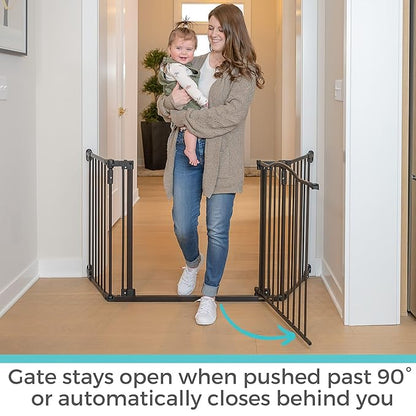 Toddleroo by North States - Deluxe Décor Safety Gate: Hardware Mounted Extra Wide Metal Baby Gate - Adjustable Child Gate - 38.3 to 72 Inches Wide - 30 Inches Tall - Matte Bronze