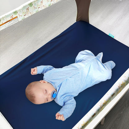 4 Pack Pack and Play Fitted Sheets Compatible with Graco Pack n Play Playard, UPPAbaby Remi and Other 27x39 Playpen Mattress, Ultra Soft and Skin-Friendly, Pink Cloud