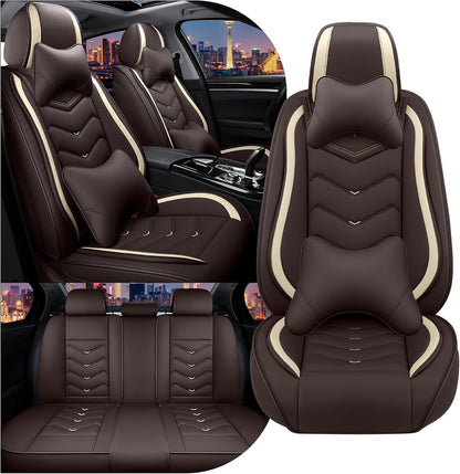 CTDS Car Seat Covers for MINI Convertible 2013-2026, Stylish Sport Seat Covers, Premium Nappa Leather Car Seat Cover. Automobile Seat Covers Sets.(Luxury 5 Seats/Beige)