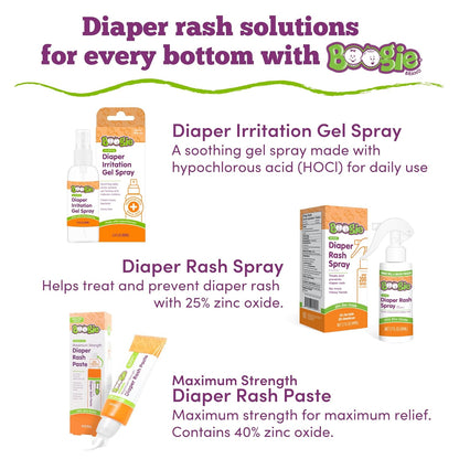 Boogie Hypochlorous Acid Diaper Irritation Gel Spray - 3.4 oz - Baby Essentials for Diaper Rash, Soothing Cleansing Spray
