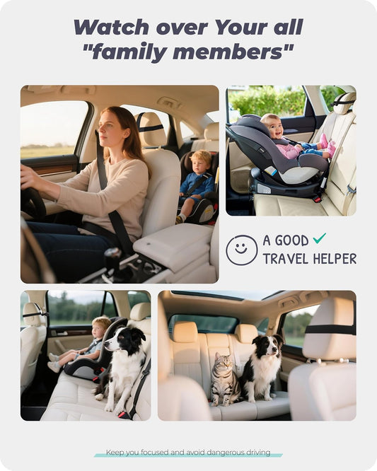 Magnetic Dual Baby Car Camera for Two Kids, 1080P IPS Display with Magnetic Mount, 3 Modes( Zoom/Mirror/Split ), Automatic Night Vision, USB-Powered Car Camera for Baby Rear Facing (2 Cams)