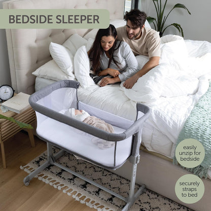 KoolerThings 3 in 1 Baby Bassinet, Bedside Sleeper, & Playpen, Easy Folding Portable Crib (Black)- KoolaBaby (Mesh Bassinet)