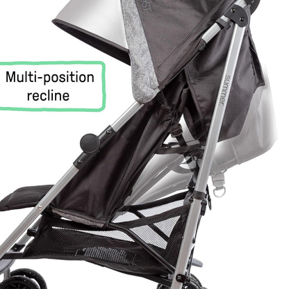 Summer Infant Ingenuity 3Dlite Convenience Stroller,Jet Black–Lightweight Stroller with Aluminum Frame,Large Seat Area, 4 Position Recline, Extra Large Storage Basket– Infant Stroller for Travel&More
