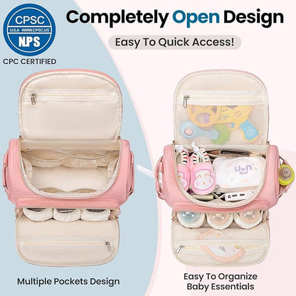 Tealari 4 in 1 Convertible Diaper Bag Backpack,Waterproof Baby Diaper Bag with Changing Pad,Converts into Baby Tote Bag,Diaper Backpack,Stroller Bag and Crossbody Diaper Bag