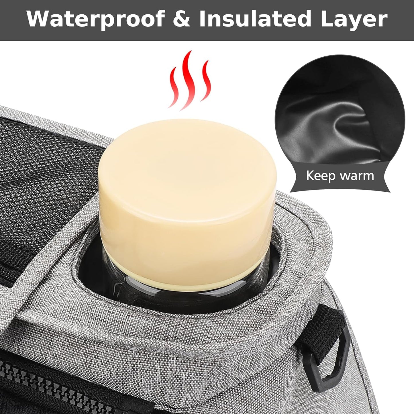 Accmor Universal Stroller Organizer with Insulated Cup Holder Detachable Phone Bag and Shoulder Strap,Stroller Bag Caddy Organizer Fits for Uppababy, Baby Jogger, Britax Strollers