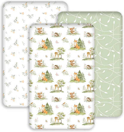 Bedside Sleeper Bassinet Fitted Sheets 20 x 33, 3 Pack Baby Delight Beside Me Dreamer,Babybond,Jimglo,koola,cowiewie,fodoss, Dream On Me Baby Square Bassinet, Pink Animal
