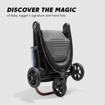 Baby Jogger City Mini GT3 All Terrain Baby Stroller with Forever Air Rubber Tires, All Wheel Suspension, Lightweight Stroller with Magnetic Buckle, No-Rethread Harness, and Foot Brake, Frosted Ivory