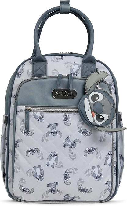 Disney Diaper Bag Backpack with Changing Pad Stich – 16” Nylon Baby Bag for Parents, Insulated Bottle Holders, Multiple Storage Pockets