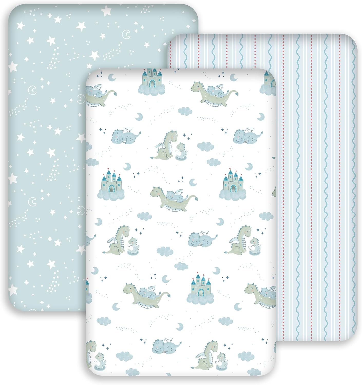 Bedside Sleeper Bassinet Fitted Sheets 20 x 33, 3 Pack Baby Delight Beside Me Dreamer,Babybond,Jimglo,koola,cowiewie,fodoss, Dream On Me Baby Square Bassinet, Pink Animal