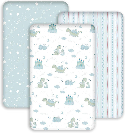 Bedside Sleeper Bassinet Fitted Sheets 20 x 33, 3 Pack Baby Delight Beside Me Dreamer,Babybond,Jimglo,koola,cowiewie,fodoss, Dream On Me Baby Square Bassinet, Pink Animal