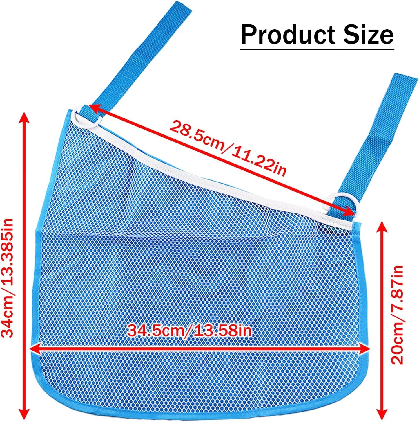 2PCS Universal Side Sling Stroller Cargo Net,Portable Storage Mesh Bag,Stroller Storage Organizer Bag,Non-Slip and Adjustable Straps Side Sling Mesh Organizer(Black)