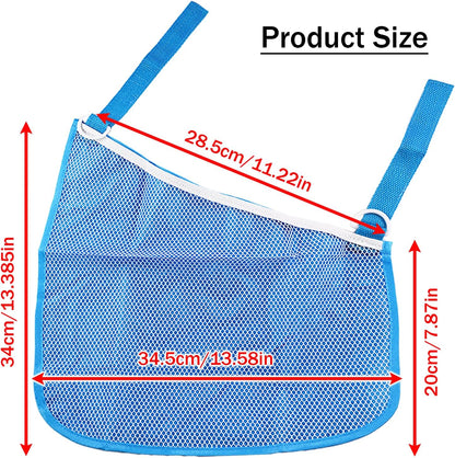 2PCS Universal Side Sling Stroller Cargo Net,Portable Storage Mesh Bag,Stroller Storage Organizer Bag,Non-Slip and Adjustable Straps Side Sling Mesh Organizer(Black)