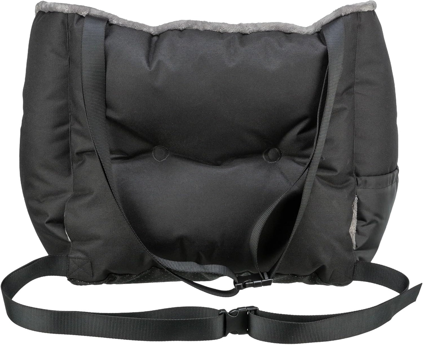 Trixie Convertible Lite Dog Car Seat 19.7 x 14.6 x 15.7 in – Cozy Booster with Safety Tether, Seat-Belt Straps & Side Pockets – Raised Travel Bed with Washable Cushion