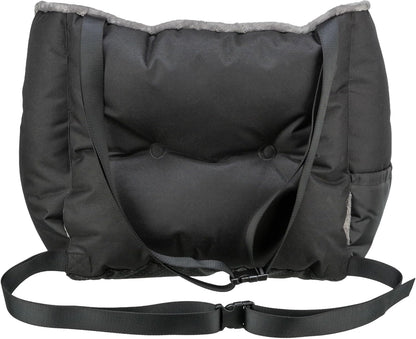 Trixie Convertible Lite Dog Car Seat 19.7 x 14.6 x 15.7 in – Cozy Booster with Safety Tether, Seat-Belt Straps & Side Pockets – Raised Travel Bed with Washable Cushion