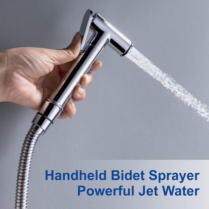 SHAMANDA Handheld Bidet Sprayer for Toilet, Stainless Steel Baby Cloth Diaper Sprayer Kit, Bathroom Toilet Bidet Attachment Set for Bathing Pets Feminine Hygiene, Matte Black BDS01-7