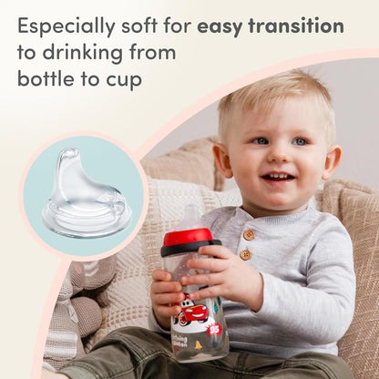 NUK Replacement Silicone Spout for Select NUK Cups, Spill-Proof, Soft Spout, Dishwasher-Safe, BPA-Free, Clear, Pack of 3